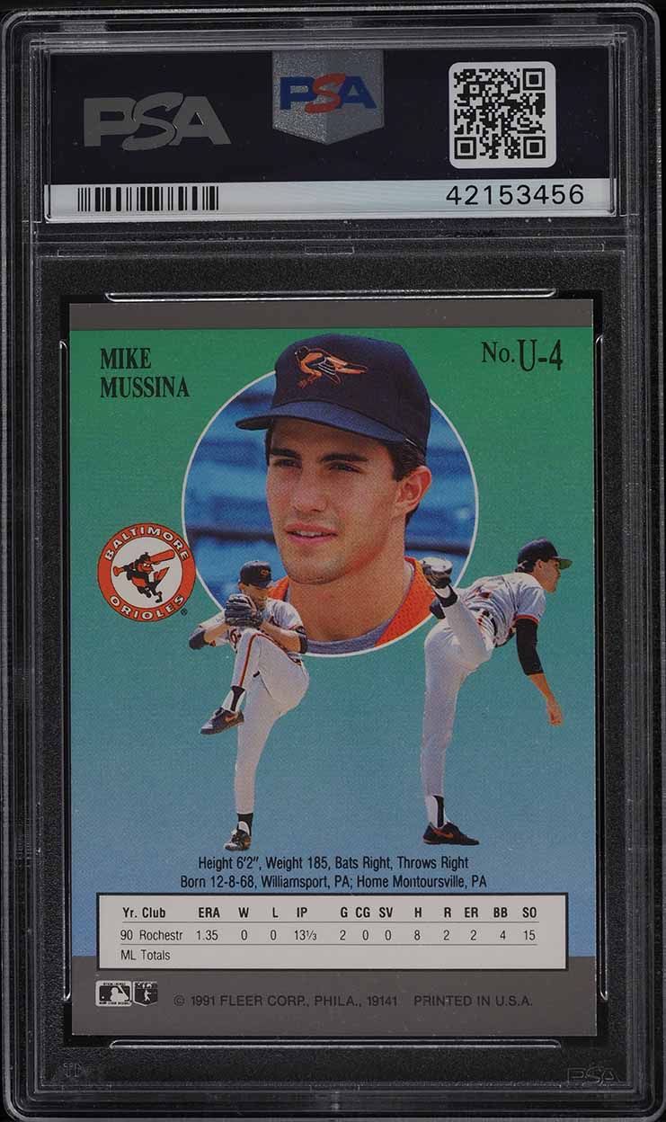 1991 Ultra Update Mike Mussina ROOKIE RC #U-4 PSA 9 MINT