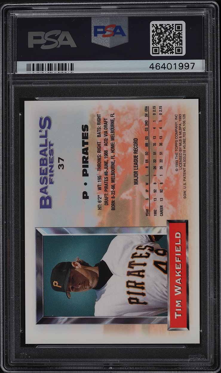 1993 Finest Refractor Tim Wakefield #37 PSA 8 NM-MT