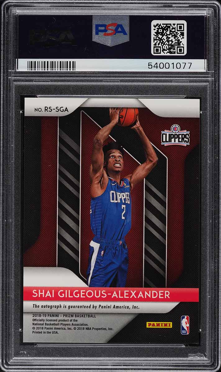 2018 Panini Prizm Shai Gilgeous-Alexander ROOKIE RC AUTO #RSSGA PSA 10 GEM MINT
