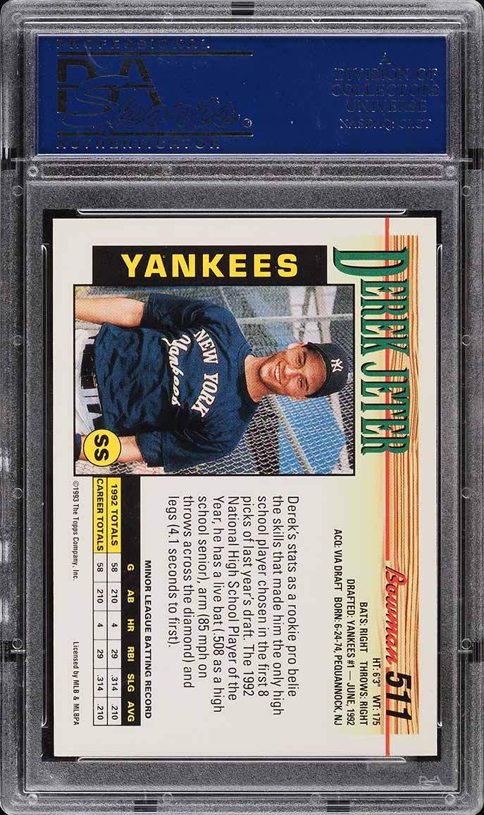 1993 Bowman Derek Jeter ROOKIE #511 PSA 9 MINT