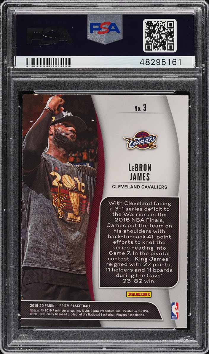 2019 Panini Prizm NBA Finalists LeBron James #3 PSA 10 GEM MINT
