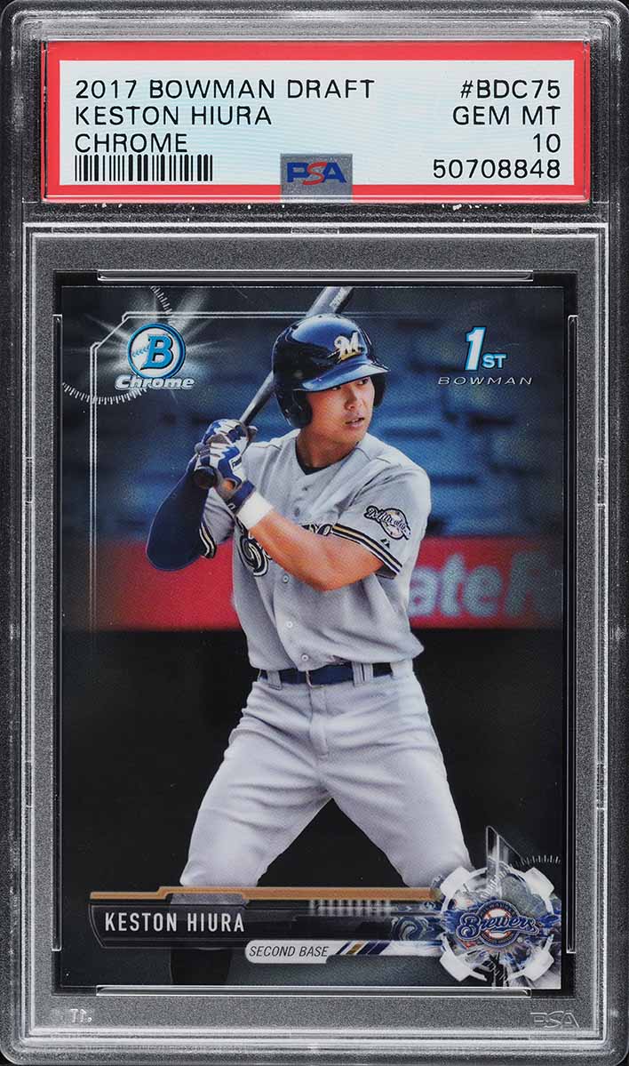 2017 Bowman Chrome Draft Keston Hiura ROOKIE #BDC75 PSA 10 GEM MINT