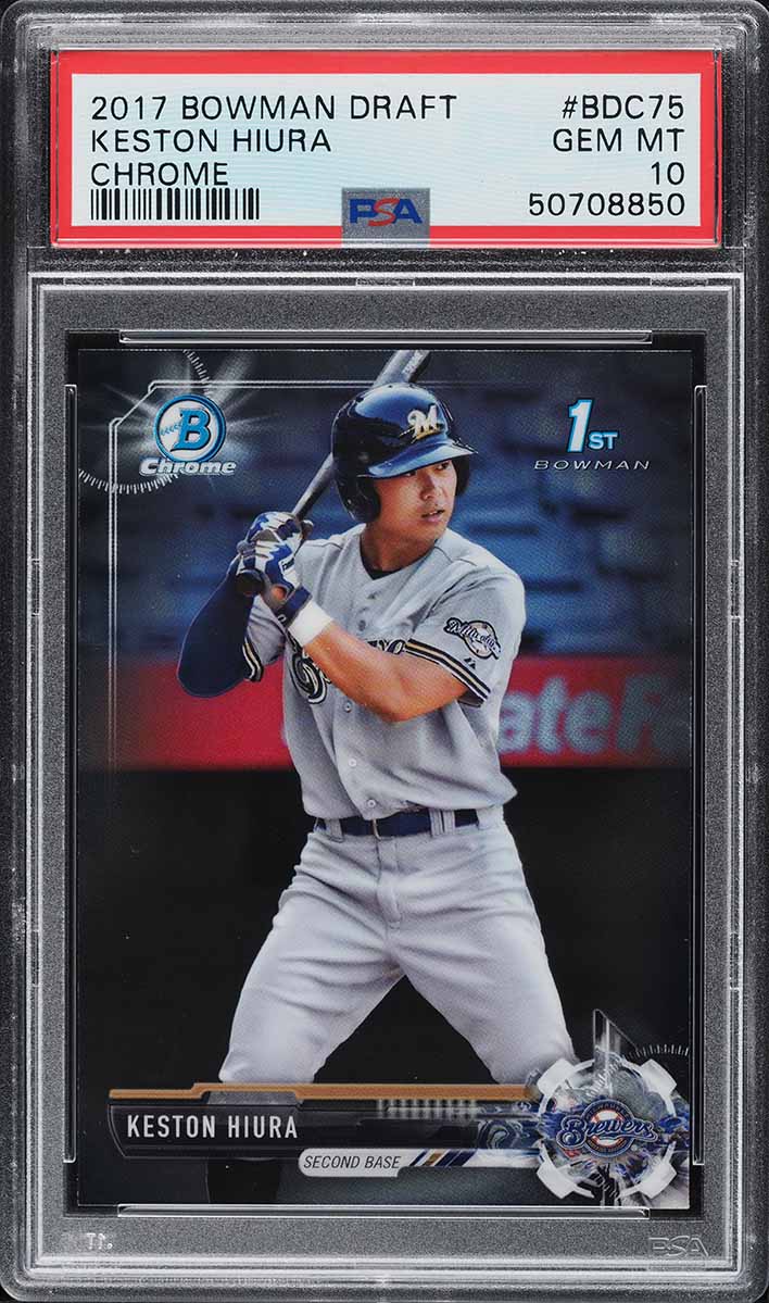 2017 Bowman Chrome Draft Keston Hiura ROOKIE #BDC75 PSA 10 GEM MINT