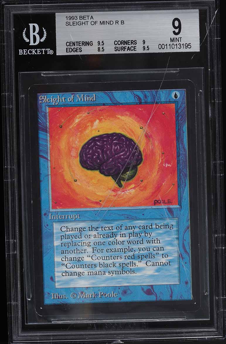 1993 Magic The Gathering MTG Beta Sleight Of Mind R B BGS 9 MINT