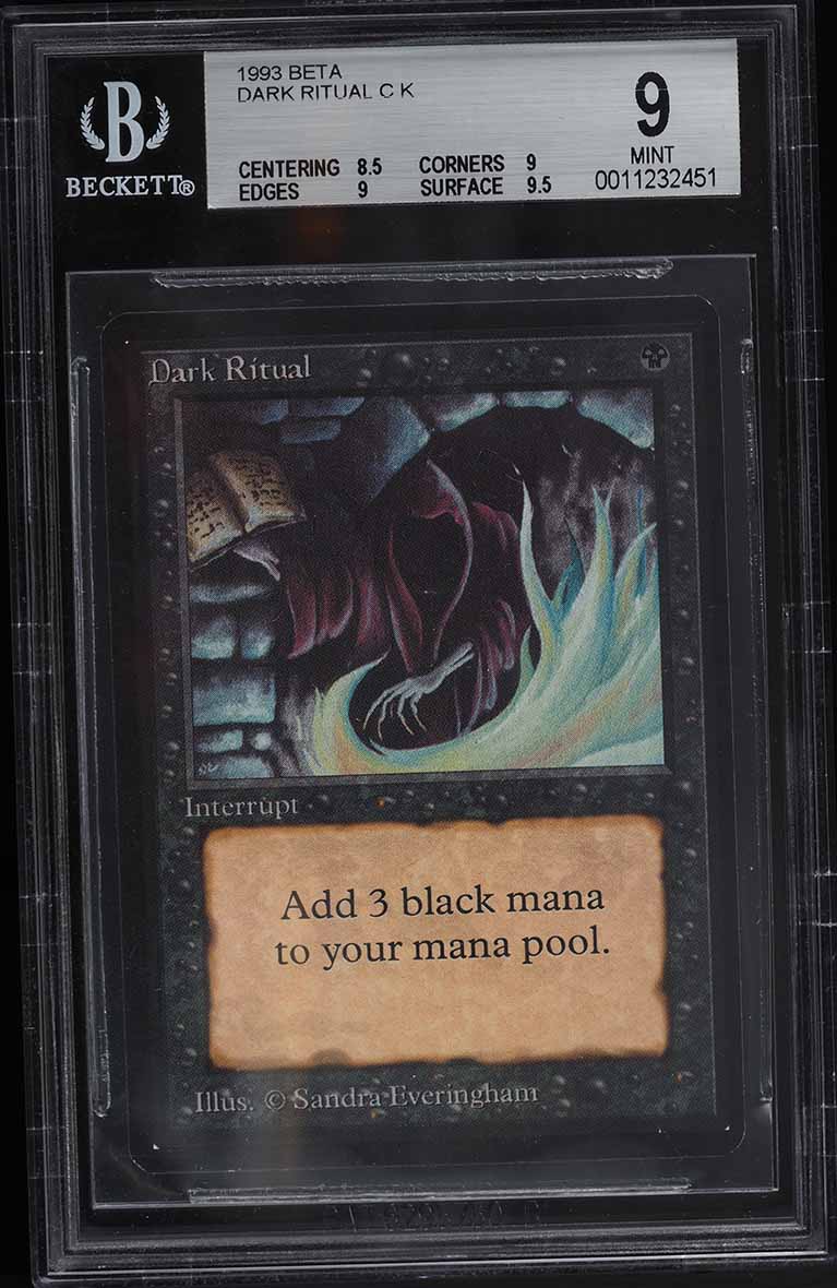 1993 Magic The Gathering MTG Beta Dark Ritual C K BGS 9 MINT