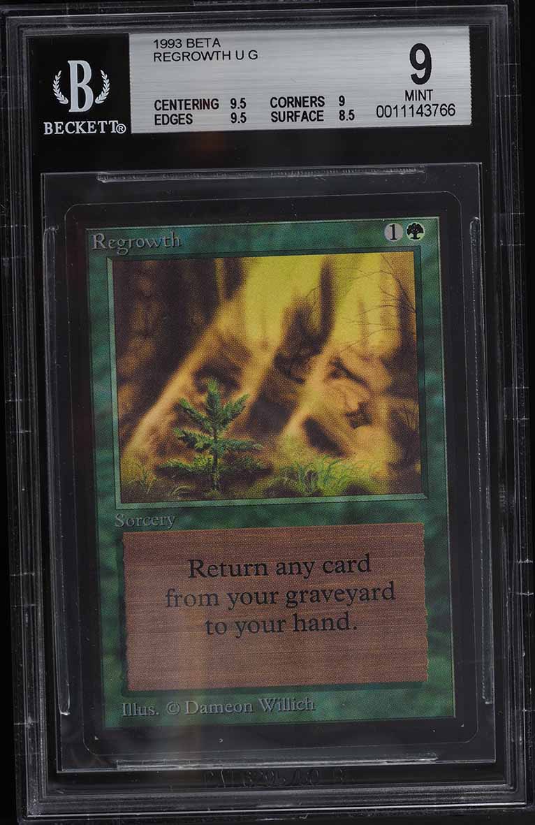 1993 Magic The Gathering MTG Beta Regrowth U G BGS 9 MINT