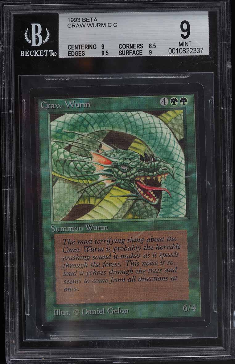 1993 Magic The Gathering MTG Beta Craw Wurm C G BGS 9 MINT