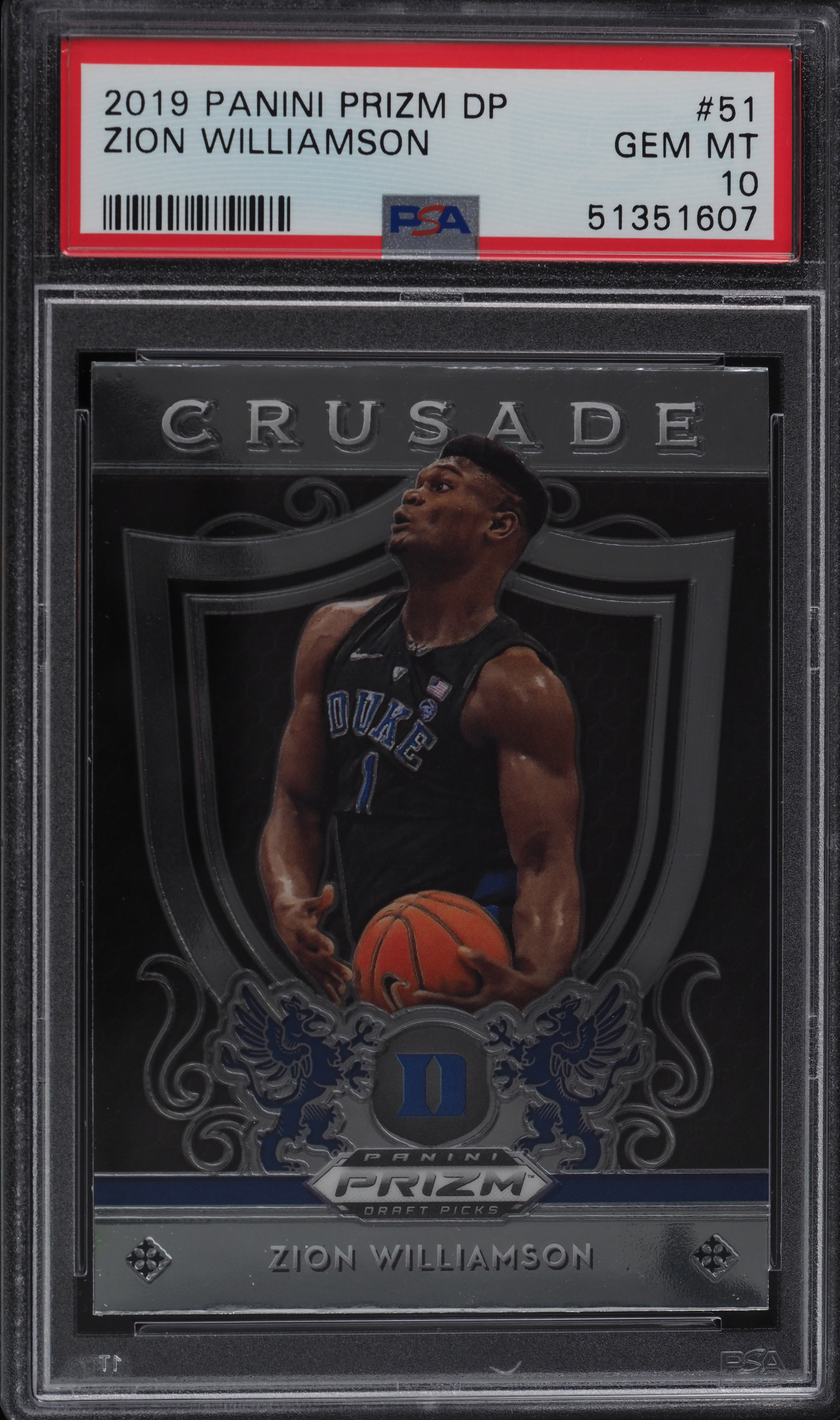 2019 Panini Prizm Draft Picks Zion Williamson ROOKIE RC #51 PSA 10