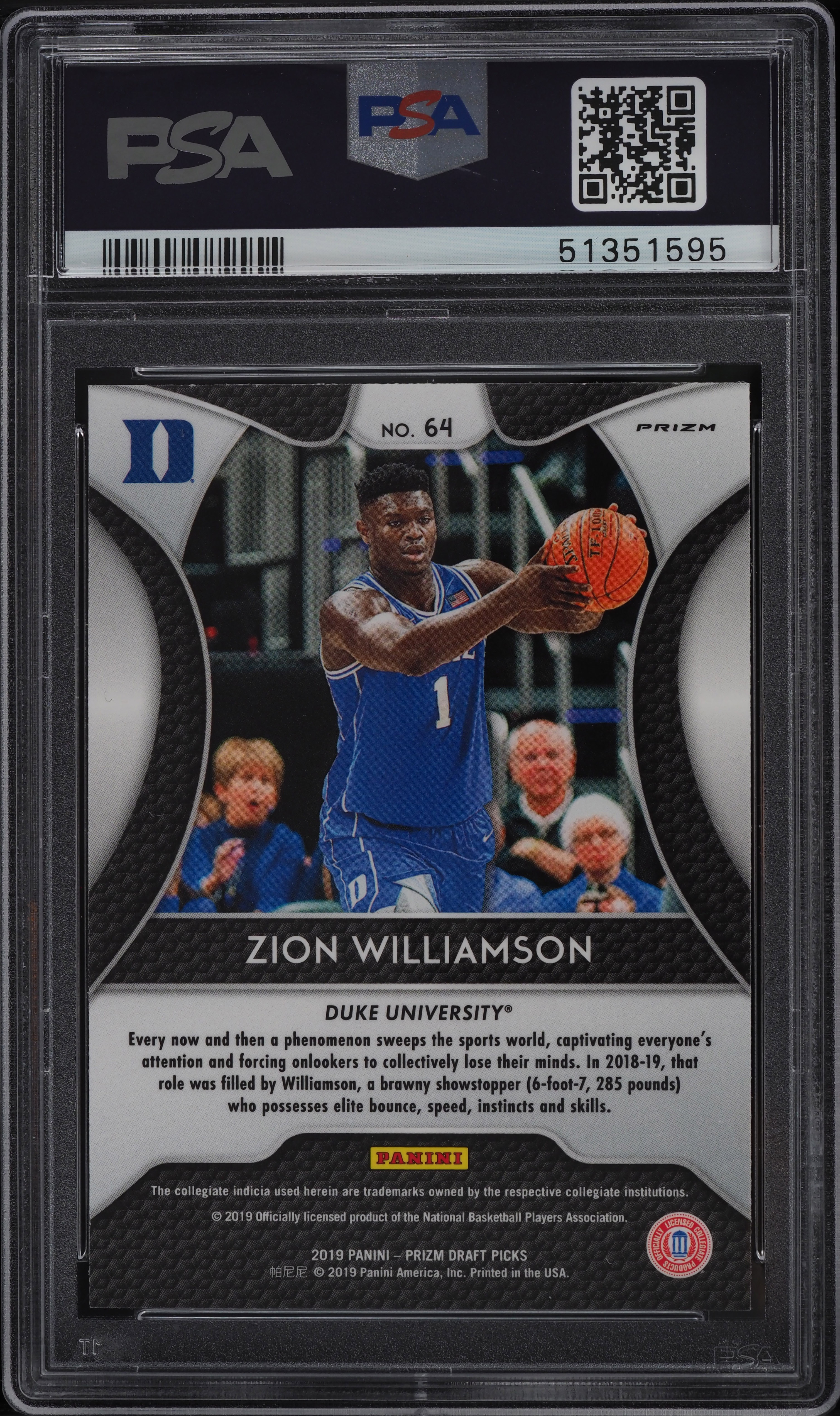 2019 Panini Prizm Draft Picks Pink Pulsar Zion Williamson ROOKIE