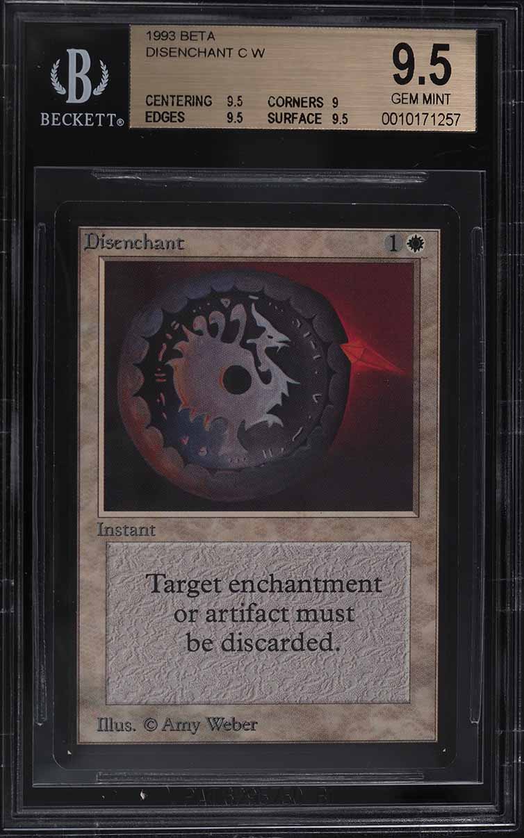 1993 Magic The Gathering MTG Beta Disenchant C W BGS 9.5 GEM MINT