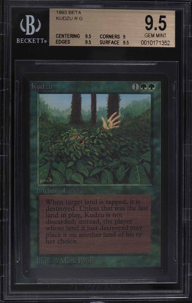 1993 Magic The Gathering MTG Beta Rare Kudzu BGS 9.5 GEM MINT