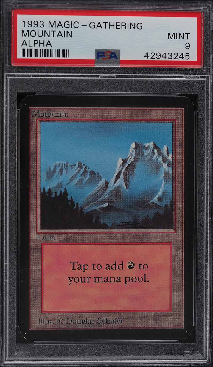 1993 Magic The Gathering MTG Alpha Mountain PSA 9 MINT on Fanatics