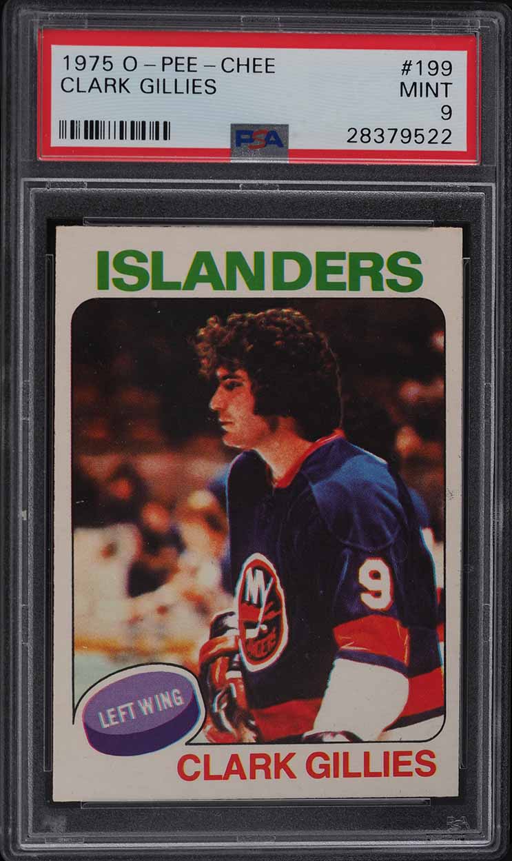 1975 O-Pee-Chee Hockey Clark Gillies ROOKIE #199 PSA 9 MINT