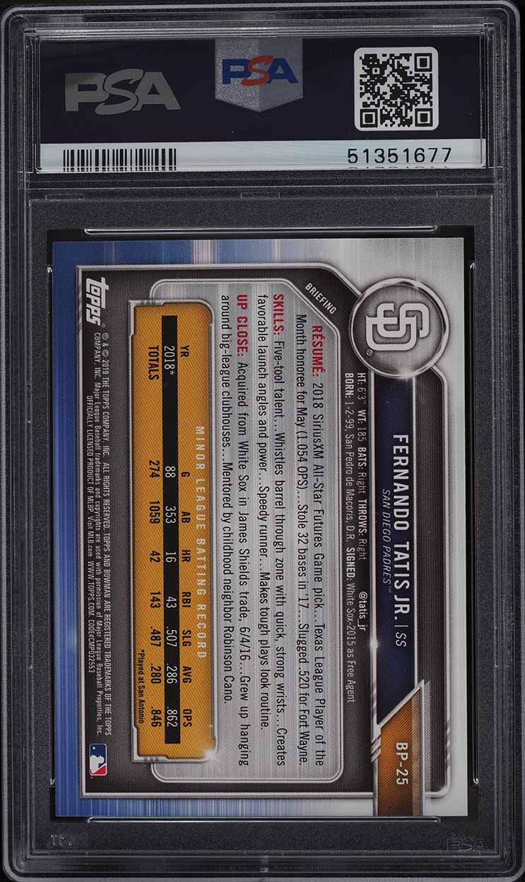 2019 Bowman Paper Prospects Fernando Tatis Jr. ROOKIE #BP-25 PSA 10 GEM MINT