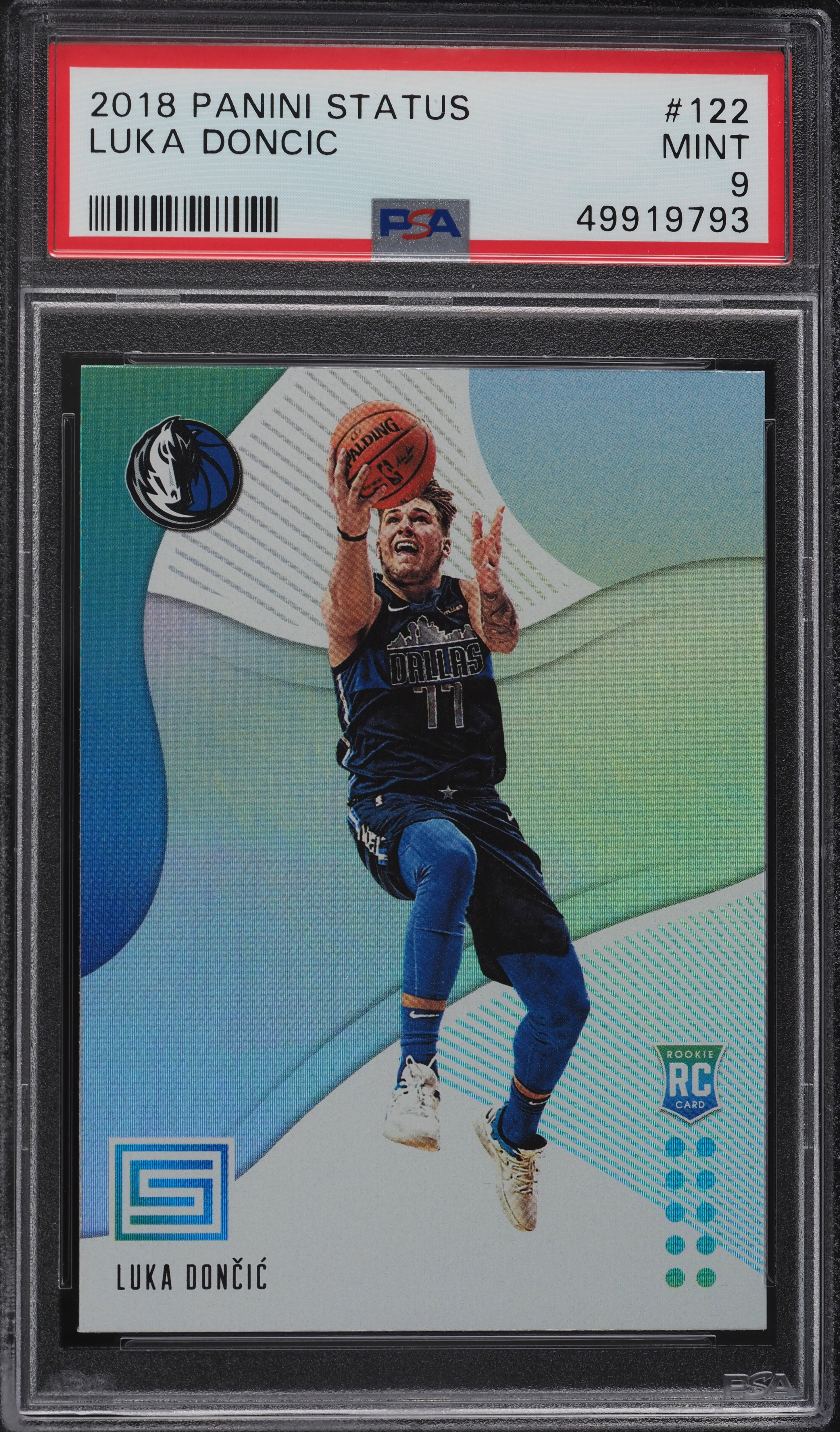 2018 Panini Status Luka Doncic ROOKIE RC #122 PSA 9 MINT on