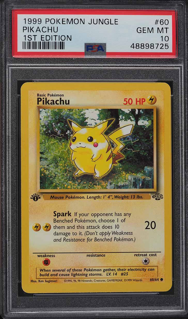 1999 Pokemon Base Set Yellow Cheeks Pikachu #58 CGC 5.5 EX+ on