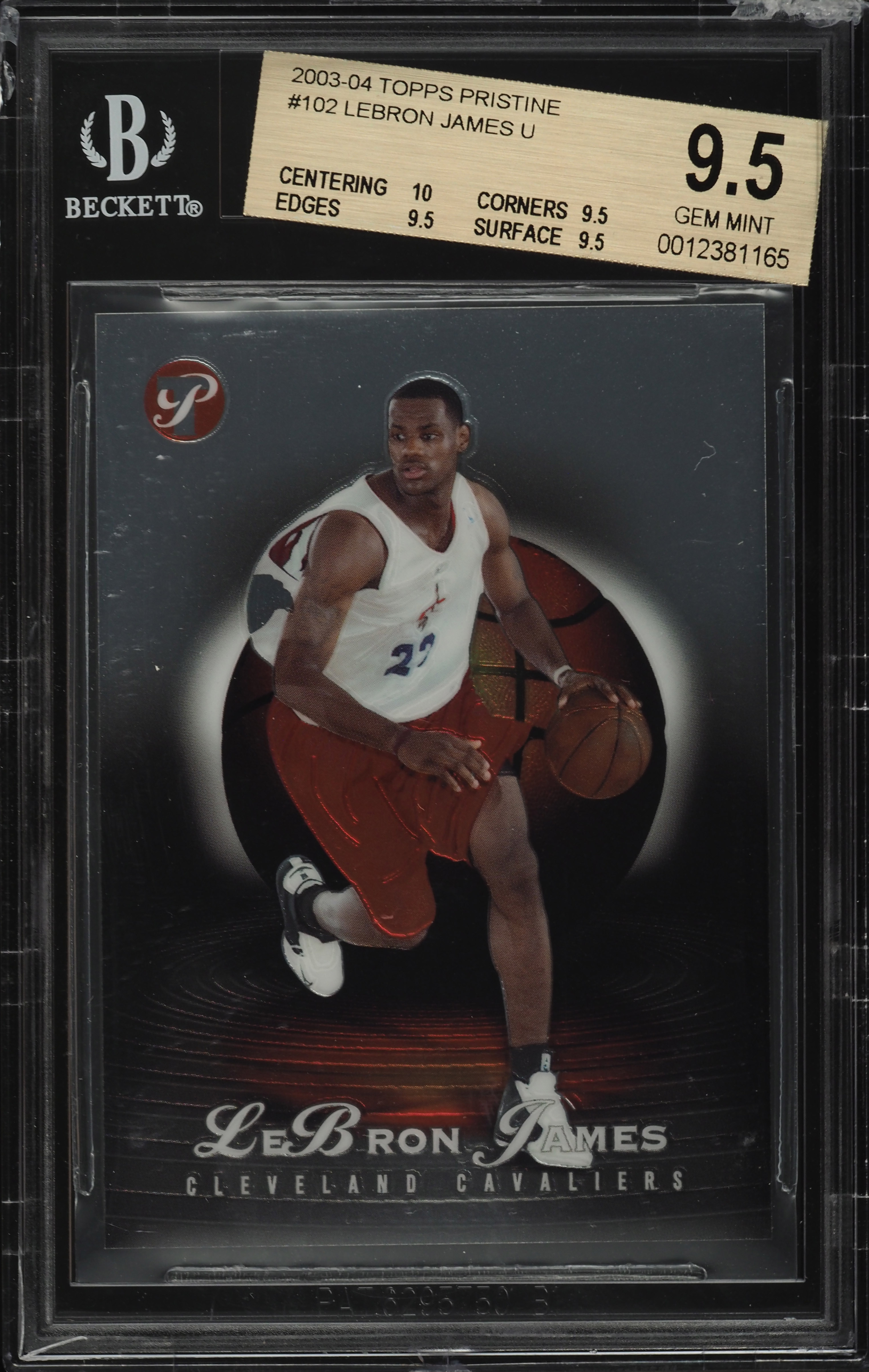 2003 Topps Pristine LeBron James ROOKIE RC /999 #102 BGS 9.5 GEM
