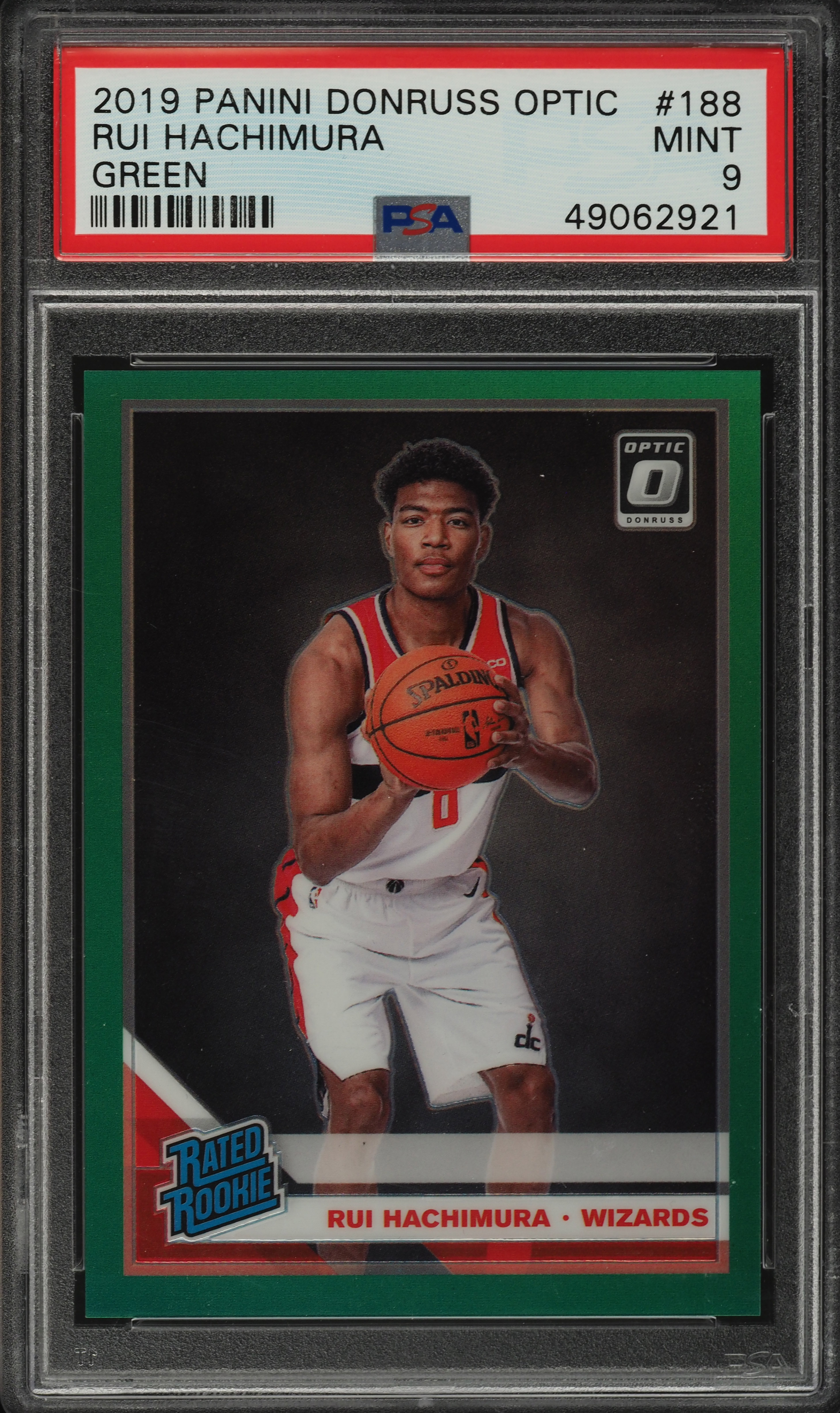 2019 Donruss Optic Green Rui Hachimura ROOKIE RC /5 #188 PSA 9