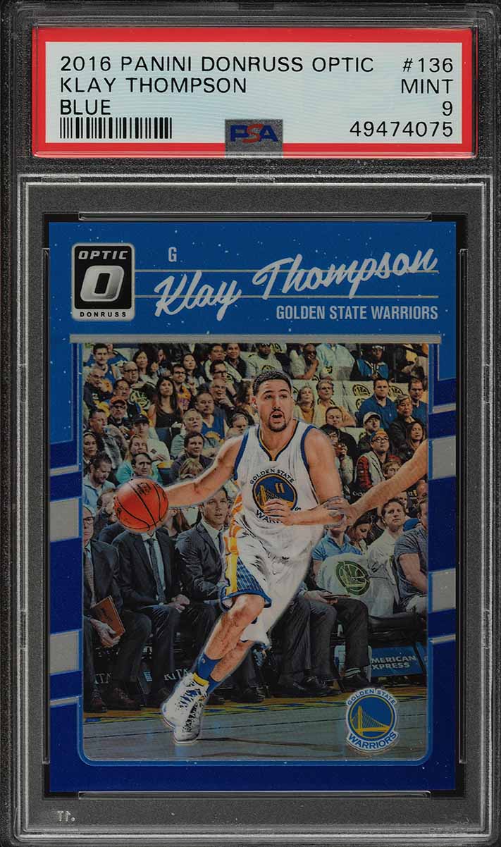 2016 Donruss Optic Blue Klay Thompson /49 #136 PSA 9 MINT
