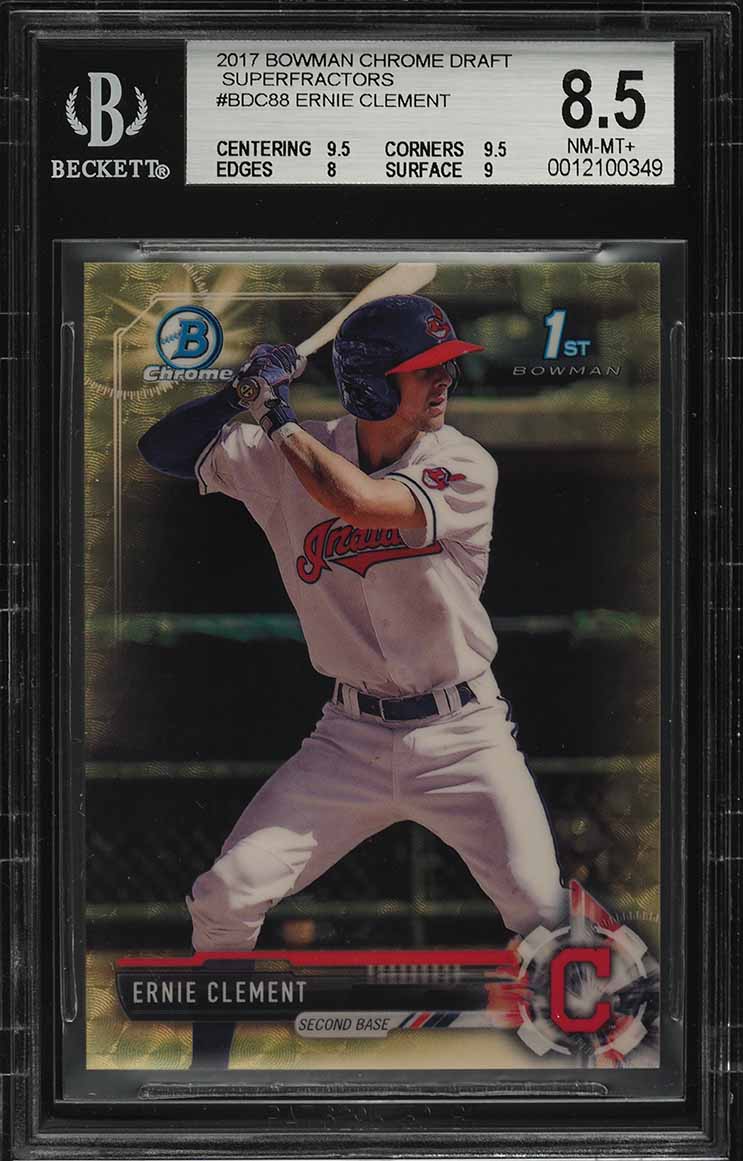 2017 Bowman Chrome Draft Superfractor Ernie Clement ROOKIE 1/1 #BDC-88 BGS 8.5