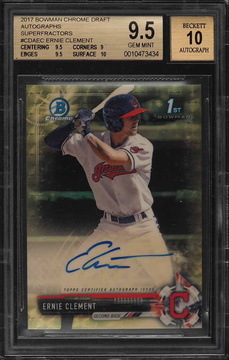 2017 Bowman Chrome Draft Superfractor Ernie Clement RC AUTO 1/1 #CDA-EC BGS 9.5