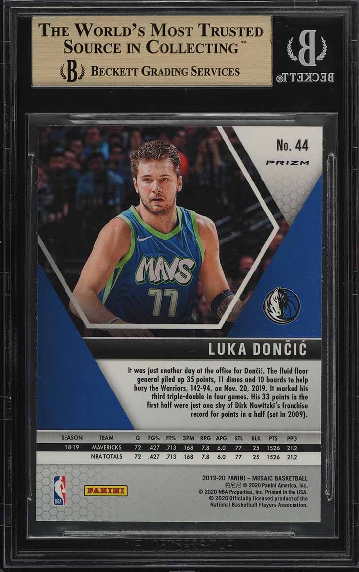 2019 Panini Mosaic Genesis Luka Doncic #44 BGS 9.5 GEM MINT