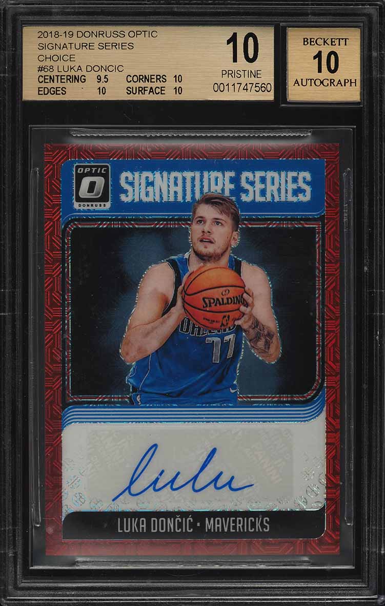 2018 Donruss Optic Choice Signature Luka Doncic ROOKIE RC AUTO BGS 10 PRISTINE