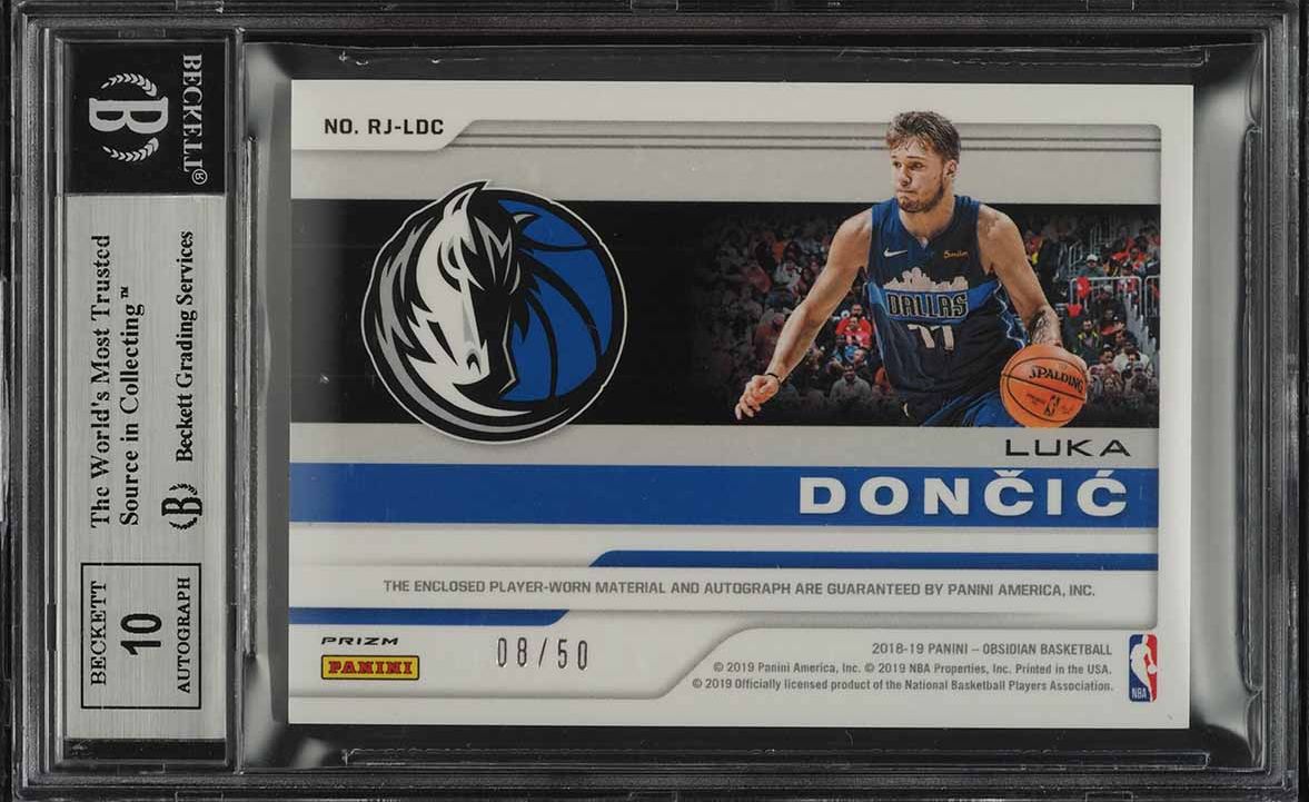 2018 Panini Obsidian Luka Doncic ROOKIE RC PATCH AUTO /50 #RJ-LDC