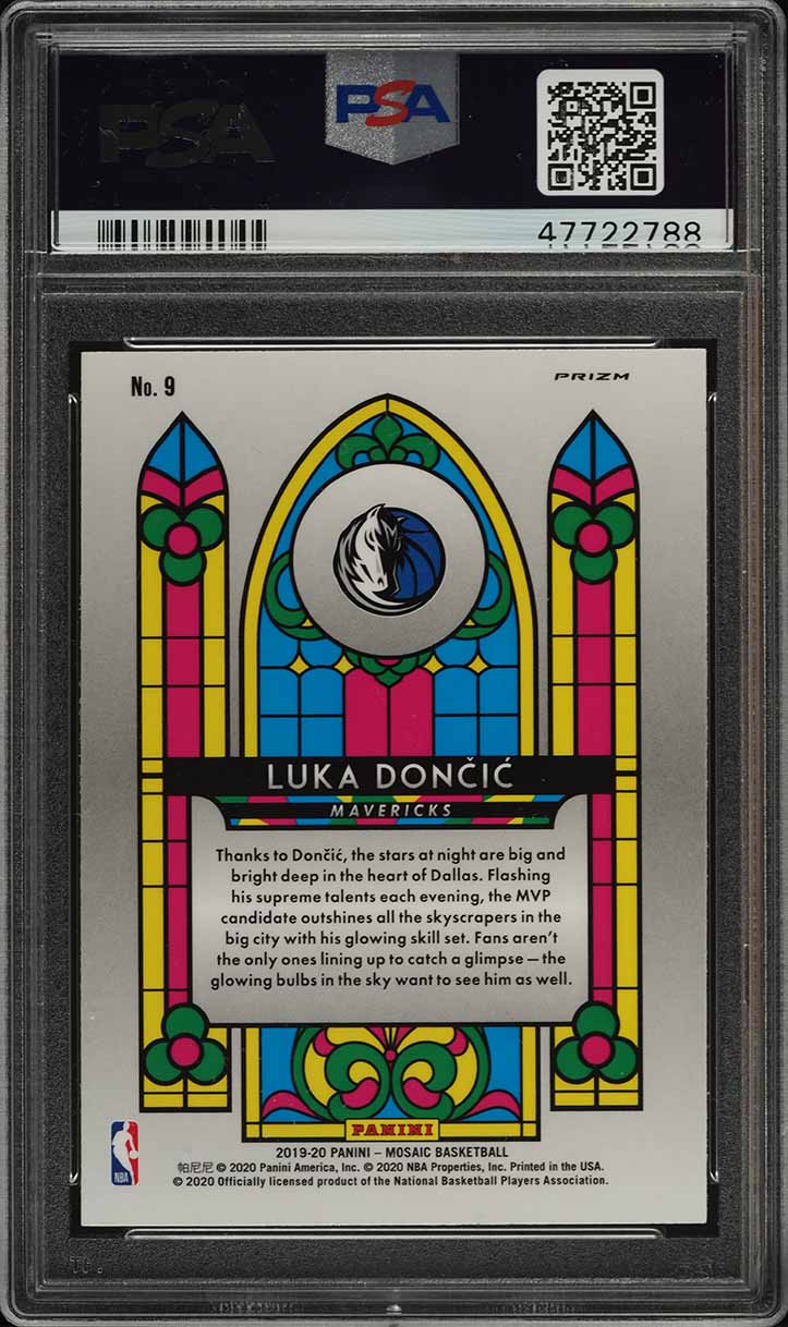 2019 Panini Mosaic Stained Glass Luka Doncic #9 PSA 10 GEM MINT