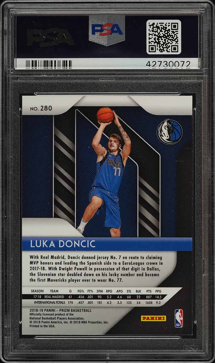 2018 Panini Prizm Luka Doncic ROOKIE #280 PSA 10 GEM MINT on