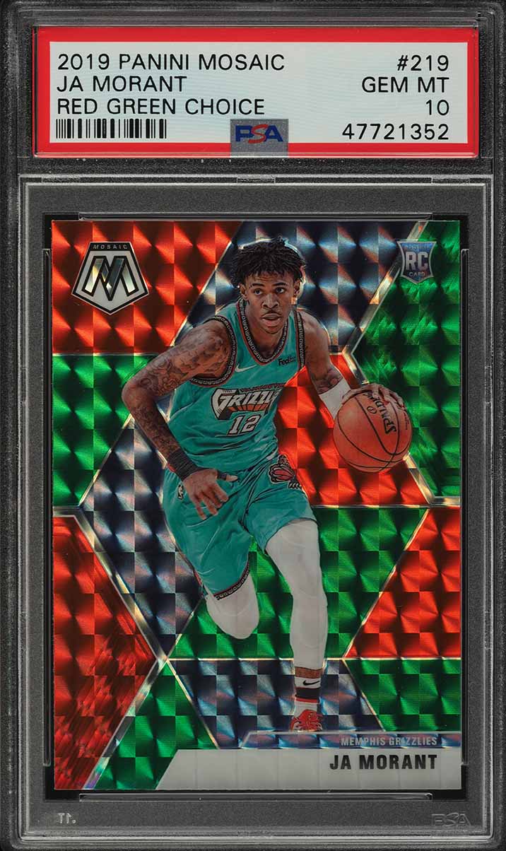 2019 Panini Mosaic Red Green Choice Ja Morant ROOKIE #219 PSA 10
