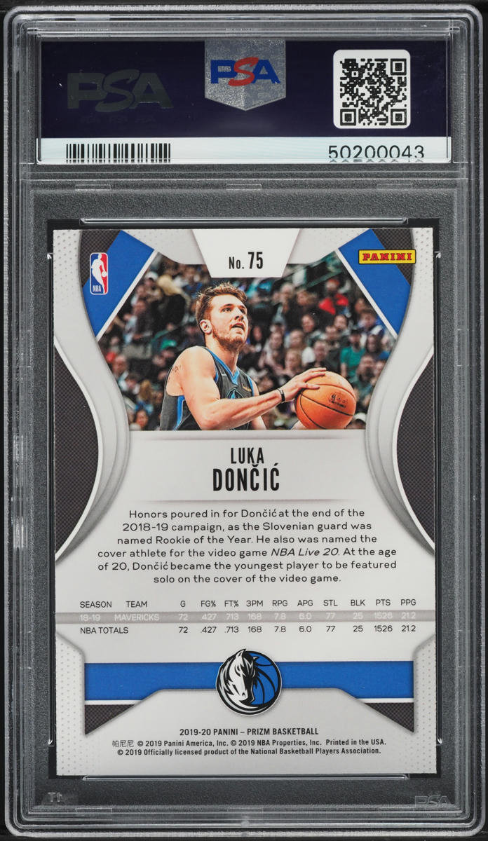 2019 Panini Prizm Luka Doncic #75 PSA 9 MINT on Fanatics Collect