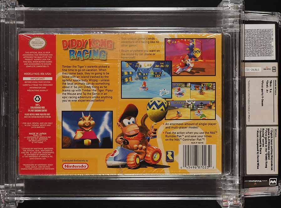 1997 Nintendo 64 Diddy Kong Racing WATA 9.4 A+