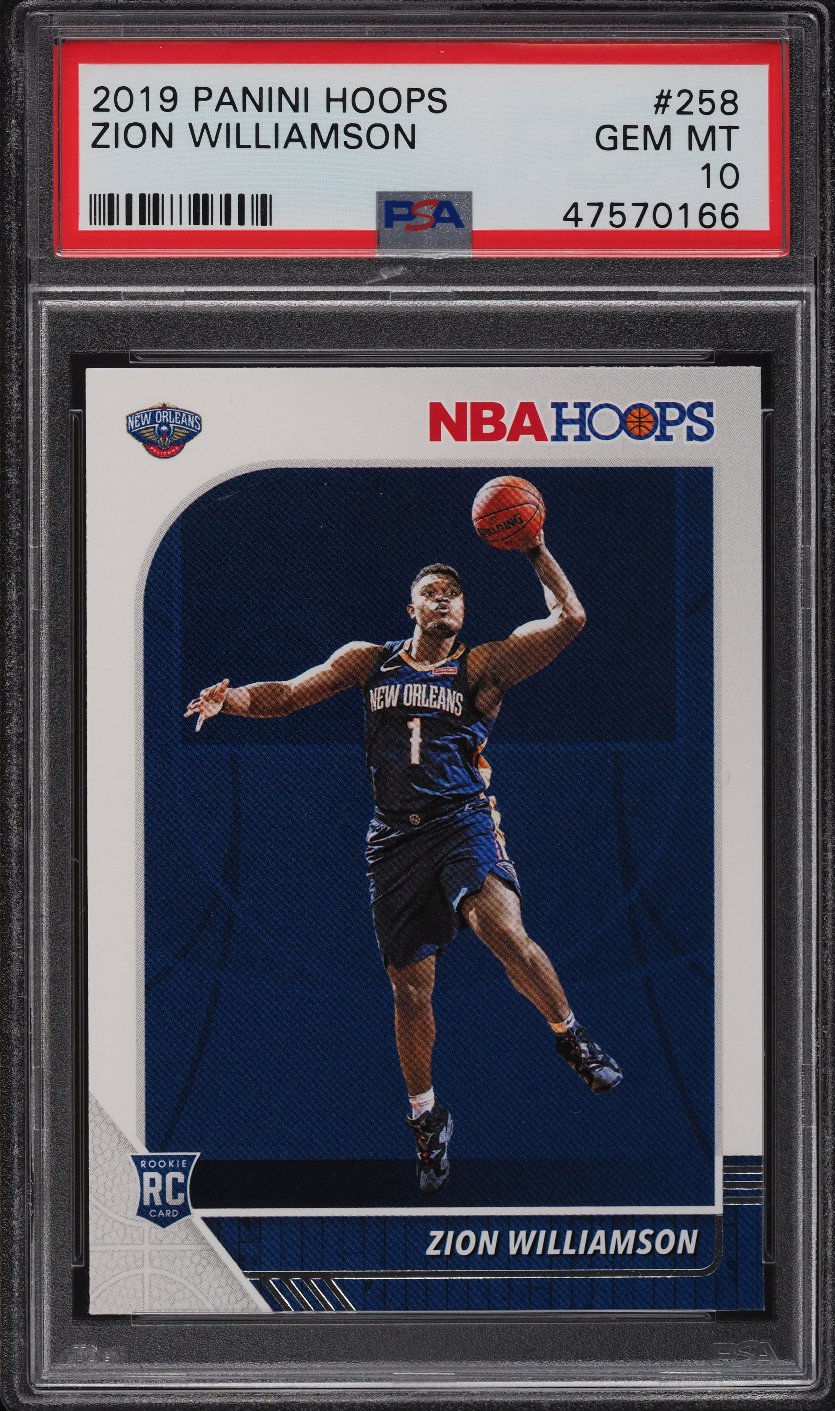 2019 Hoops Zion Williamson ROOKIE RC #258 PSA 10 GEM MINT on