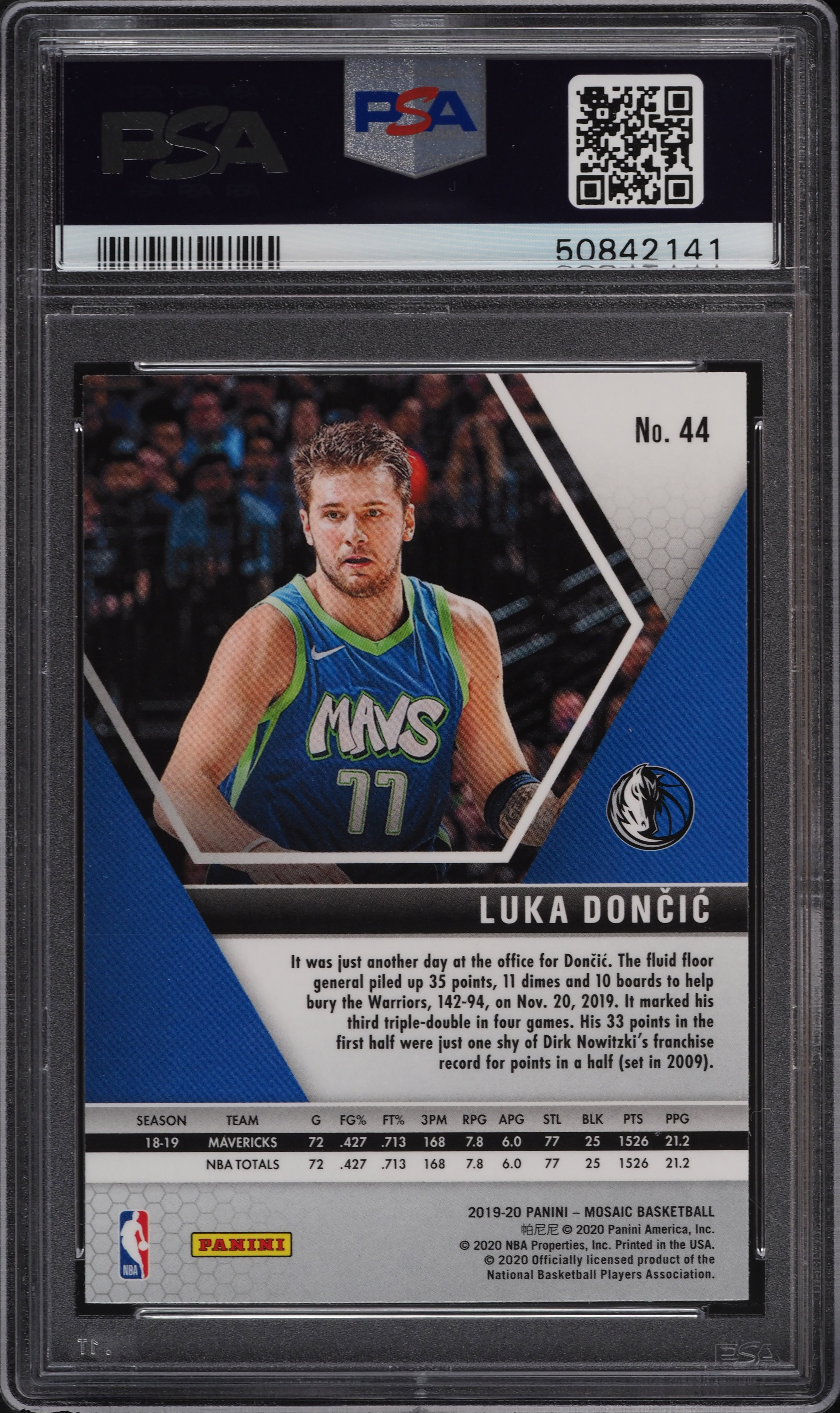 2019 Panini Mosaic Luka Doncic #44 PSA 10 GEM MINT on Fanatics Collect