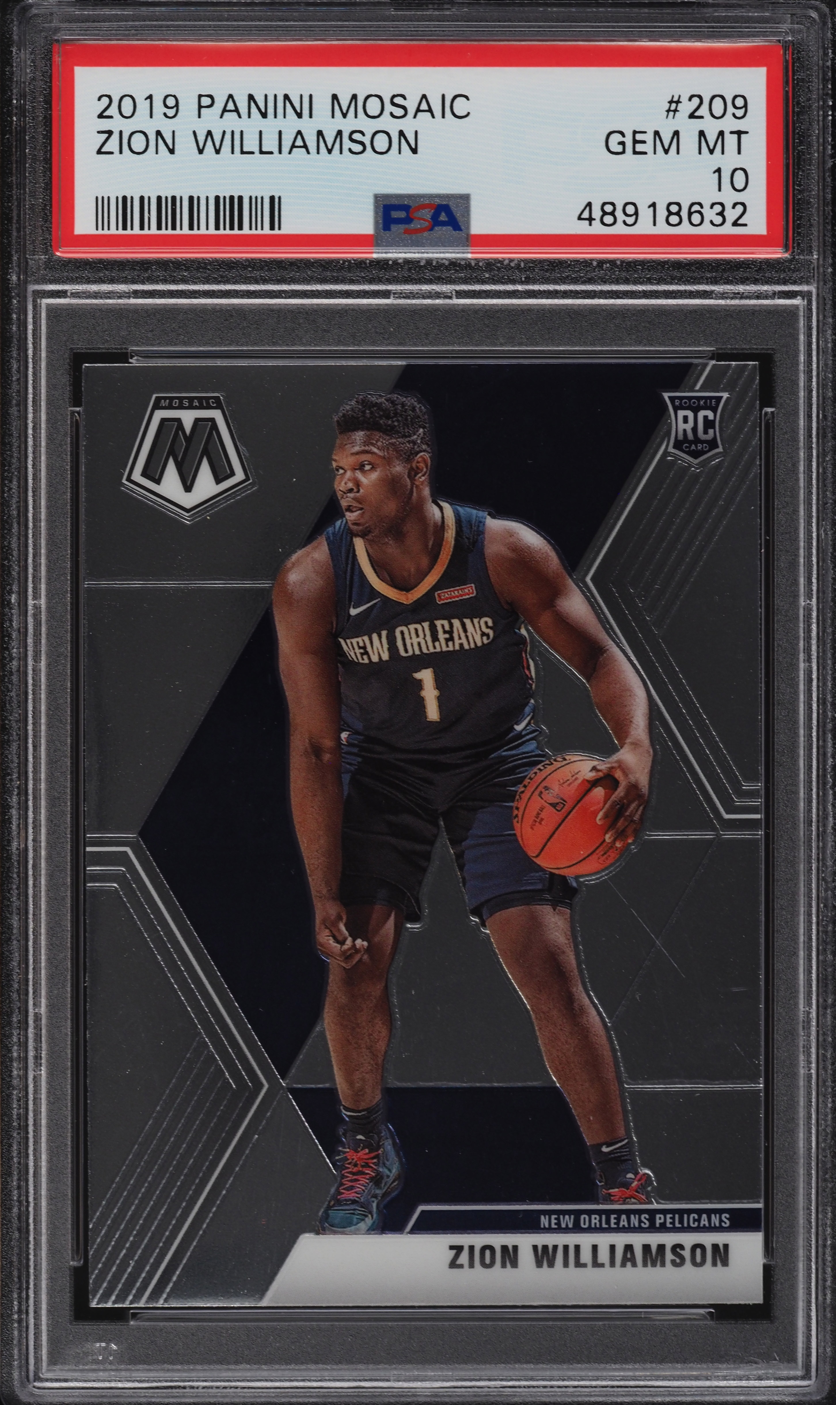 2019 Panini Mosaic Zion Williamson ROOKIE #209 PSA 10 GEM MINT on