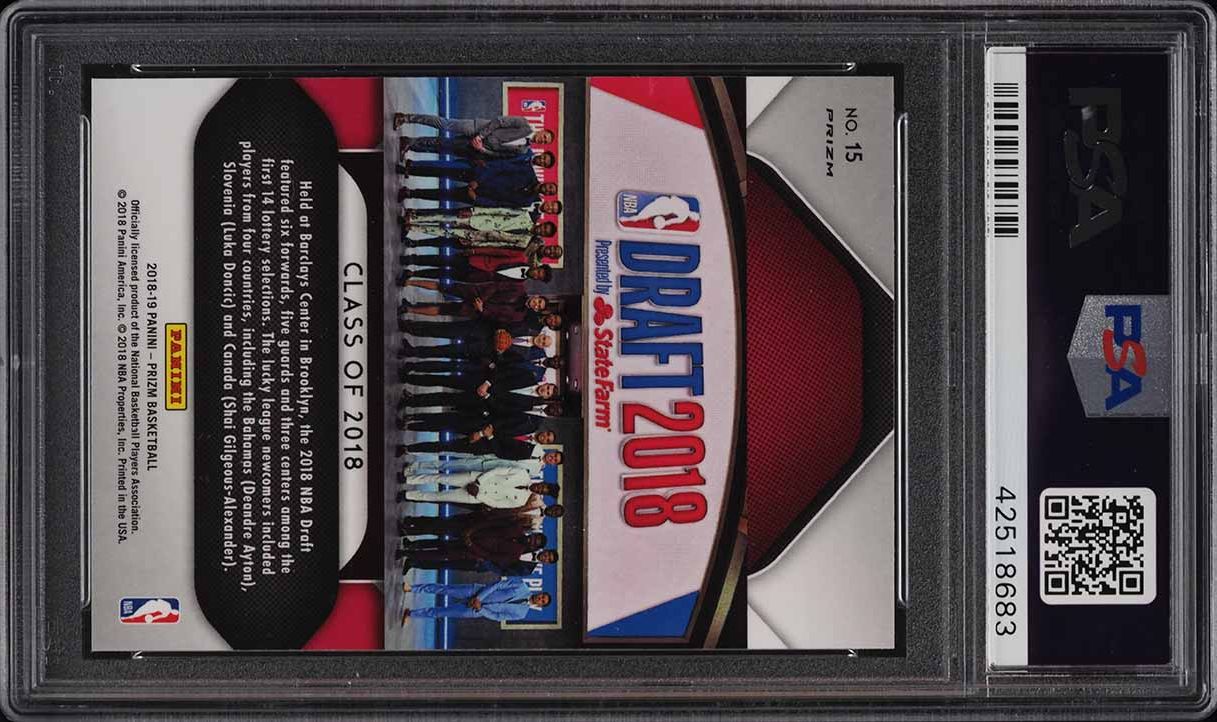 2018 Panini Prizm Luck Of The Lottery Silver Class Of '18 #15 PSA 10 GEM MINT