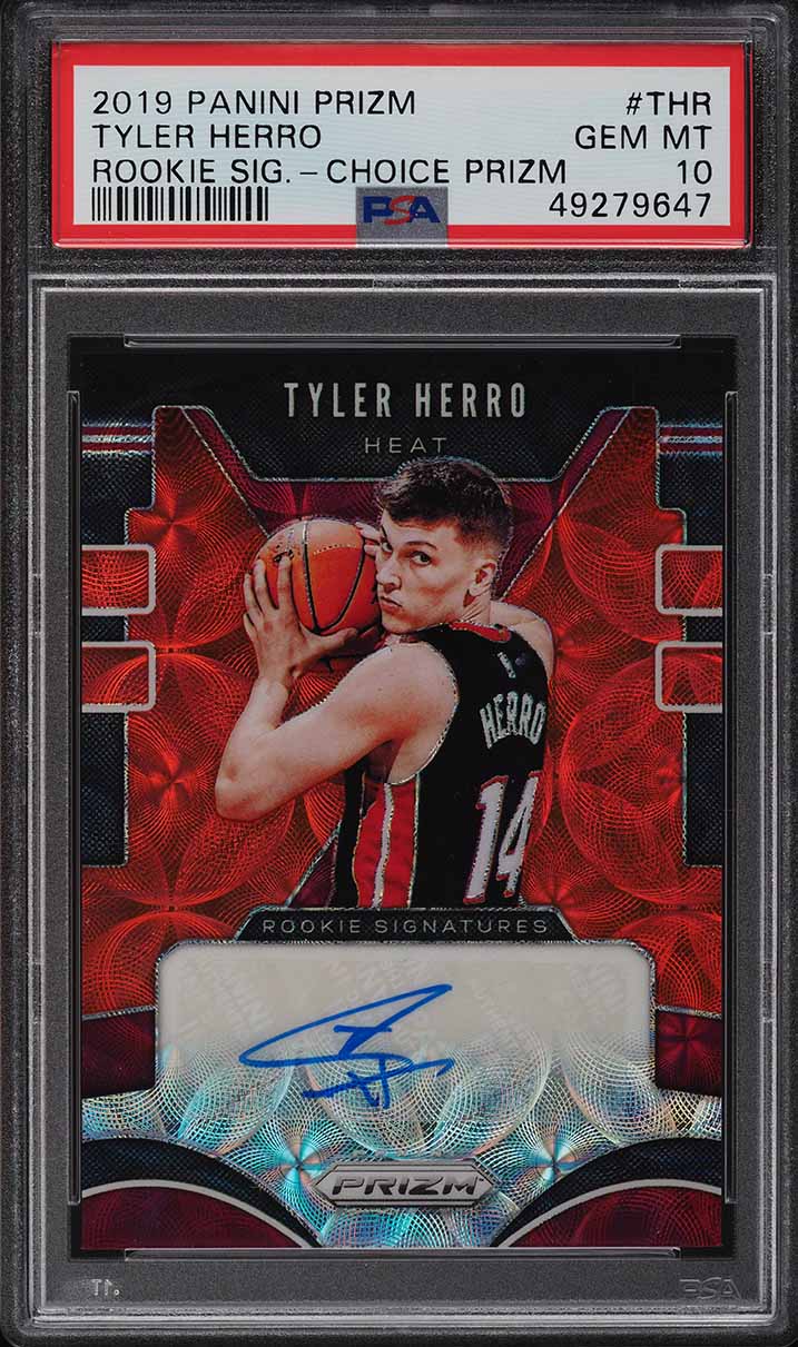 2019 Panini Prizm Signatures Choice Tyler Herro ROOKIE AUTO #RS-THR PSA 10 GEM