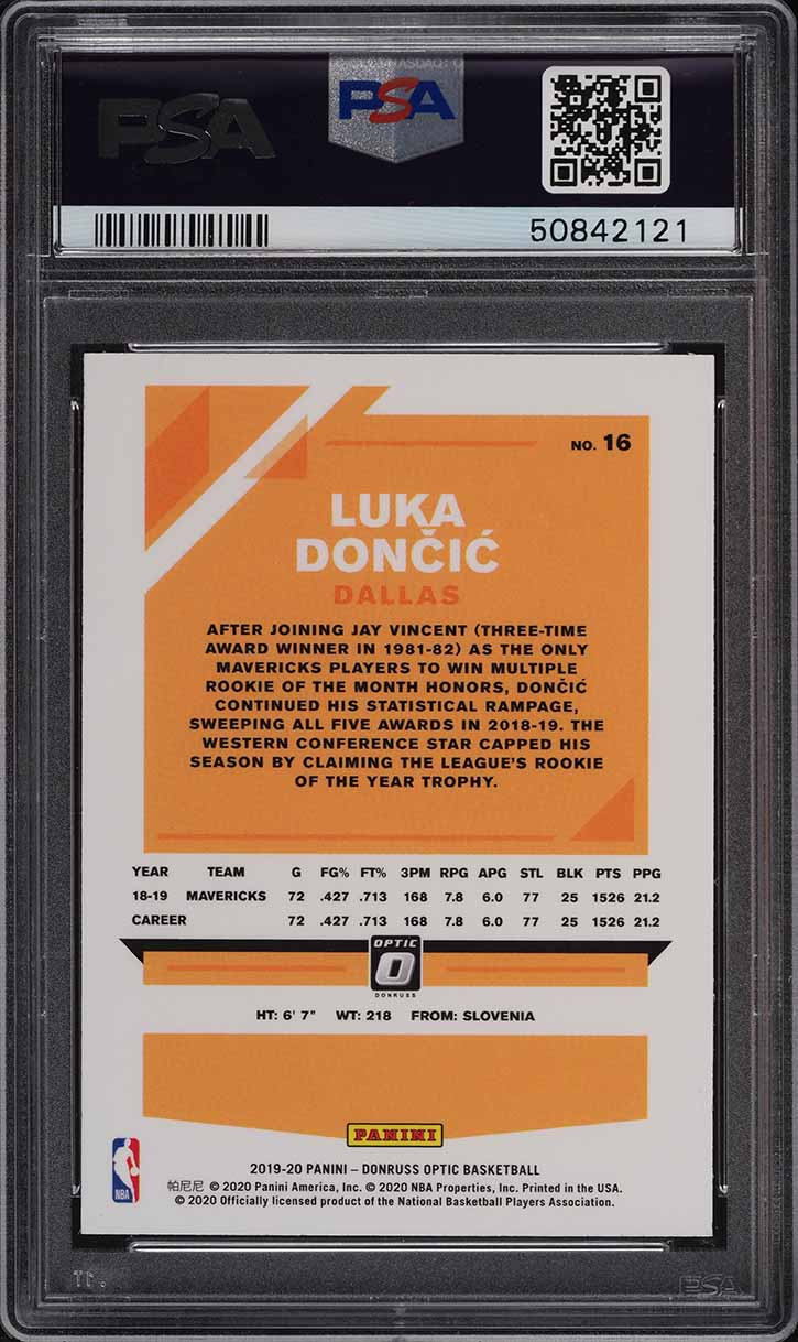 2019 Donruss Optic Luka Doncic #16 PSA 10 GEM MINT on Fanatics Collect