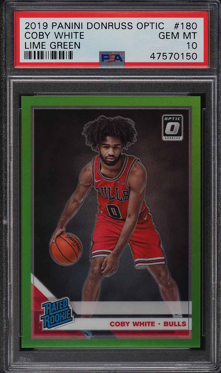 2019 Donruss Optic Lime Green Coby White ROOKIE RC /149 #180 PSA 10 GEM MINT