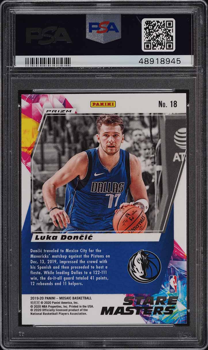 2019 Panini Mosaic Stare Masters Prizms Luka Doncic #18 PSA 10 GEM MINT
