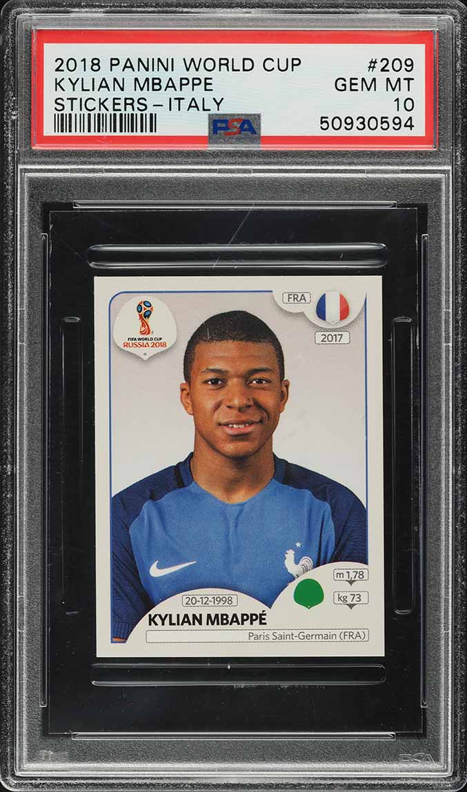2018 Panini World Cup Stickers Kylian Mbappe ROOKIE, BLACK BACK