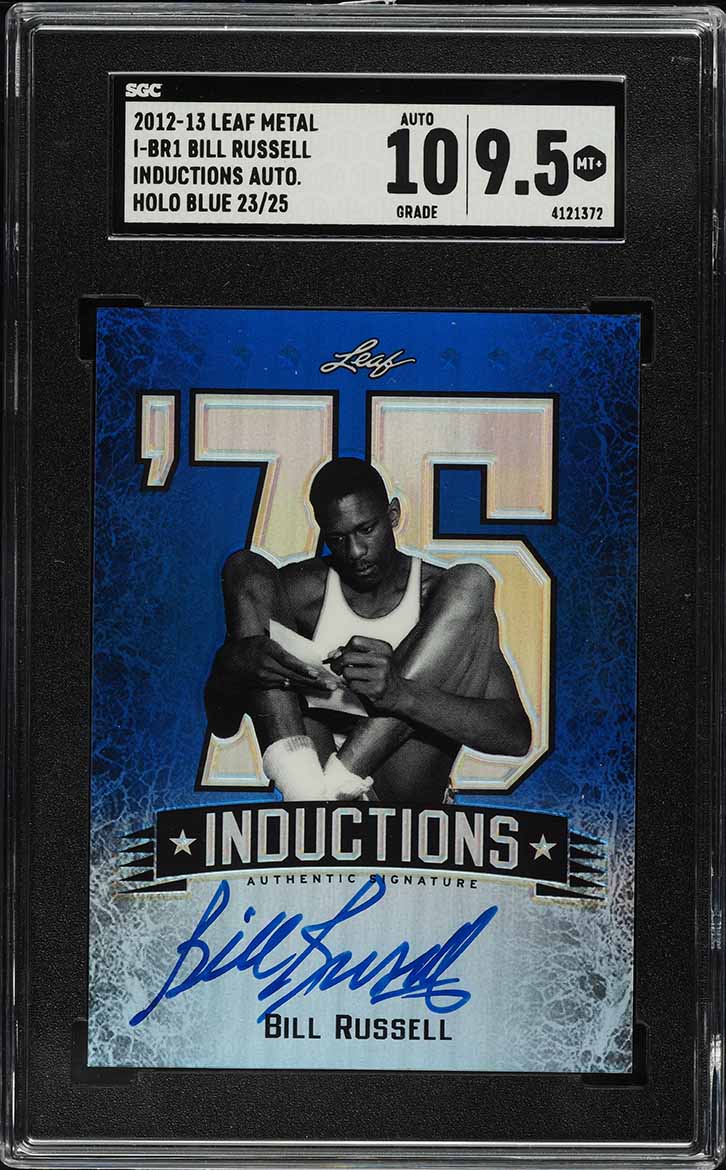 2012 Leaf Metal Introductions Holo Blue Bill Russell AUTO /25 SGC 9.5 MINT+