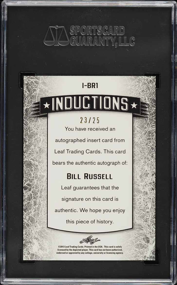 2012 Leaf Metal Introductions Holo Blue Bill Russell AUTO /25 SGC 9.5 MINT+