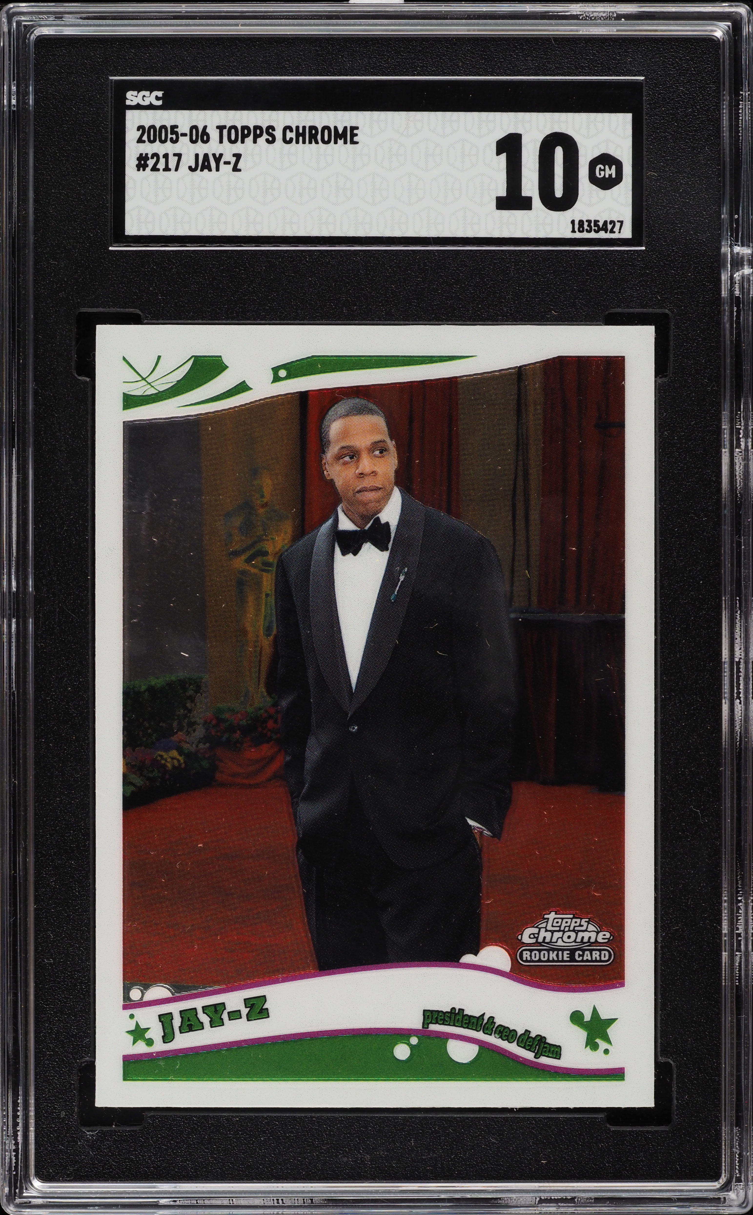 2005 Topps Chrome Jay-Z #217 SGC 10 GEM MINT on Fanatics Collect