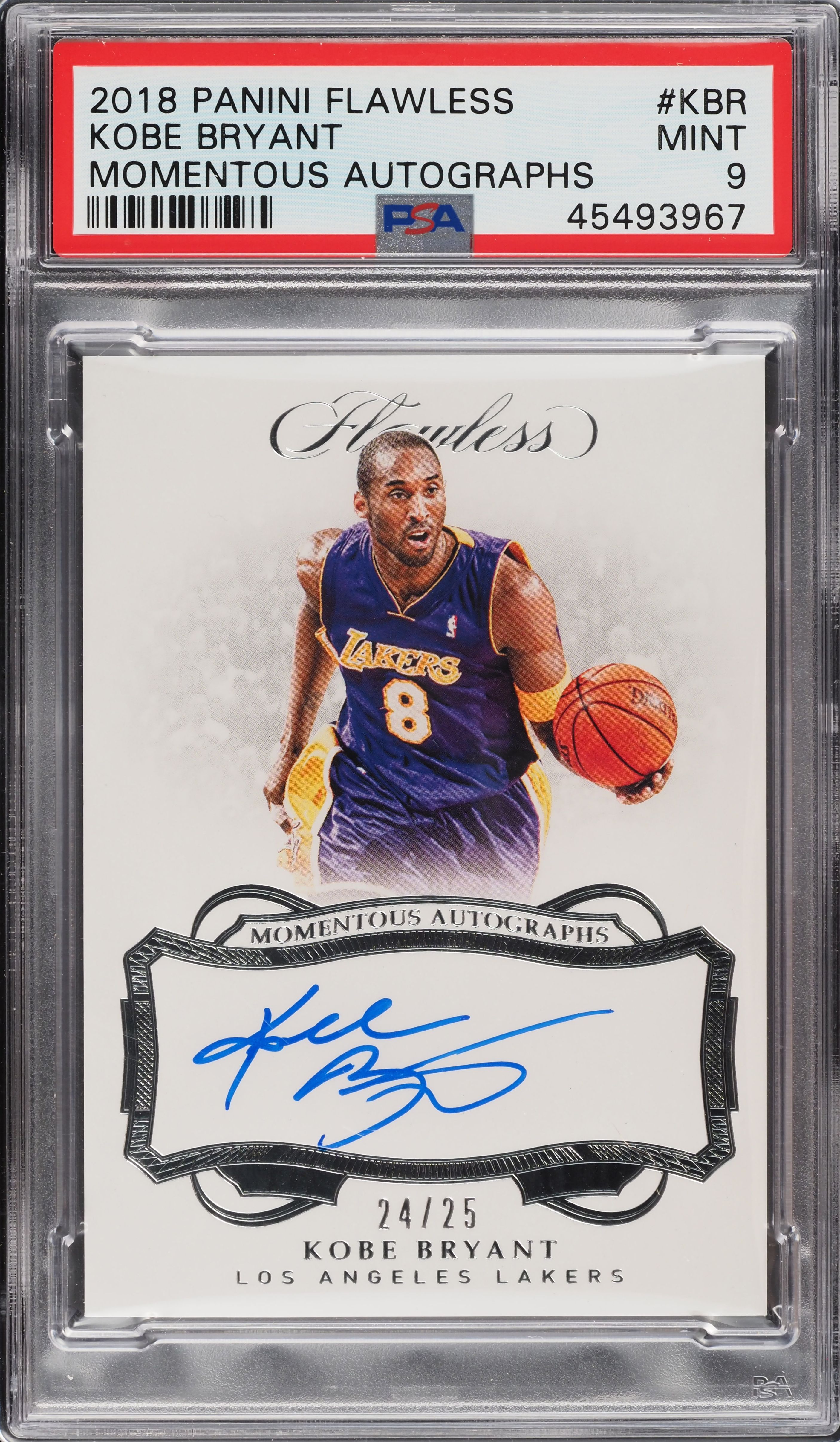 2018 Panini Flawless Momentous Kobe Bryant AUTO JSY # 24/25 #KBR