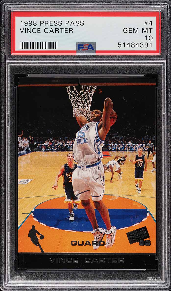 1998 Press Pass Vince Carter ROOKIE #4 PSA 10 GEM MINT