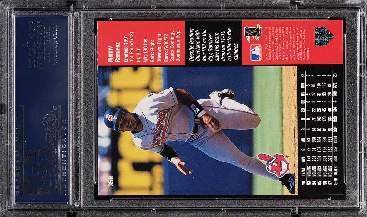 1998 Upper Deck Manny Ramirez #350 PSA 10 GEM MINT
