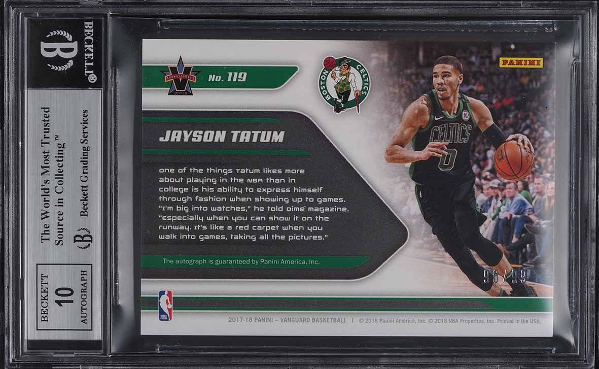 2017 Panini Vanguard Signatures Jayson Tatum ROOKIE RC AUTO /99