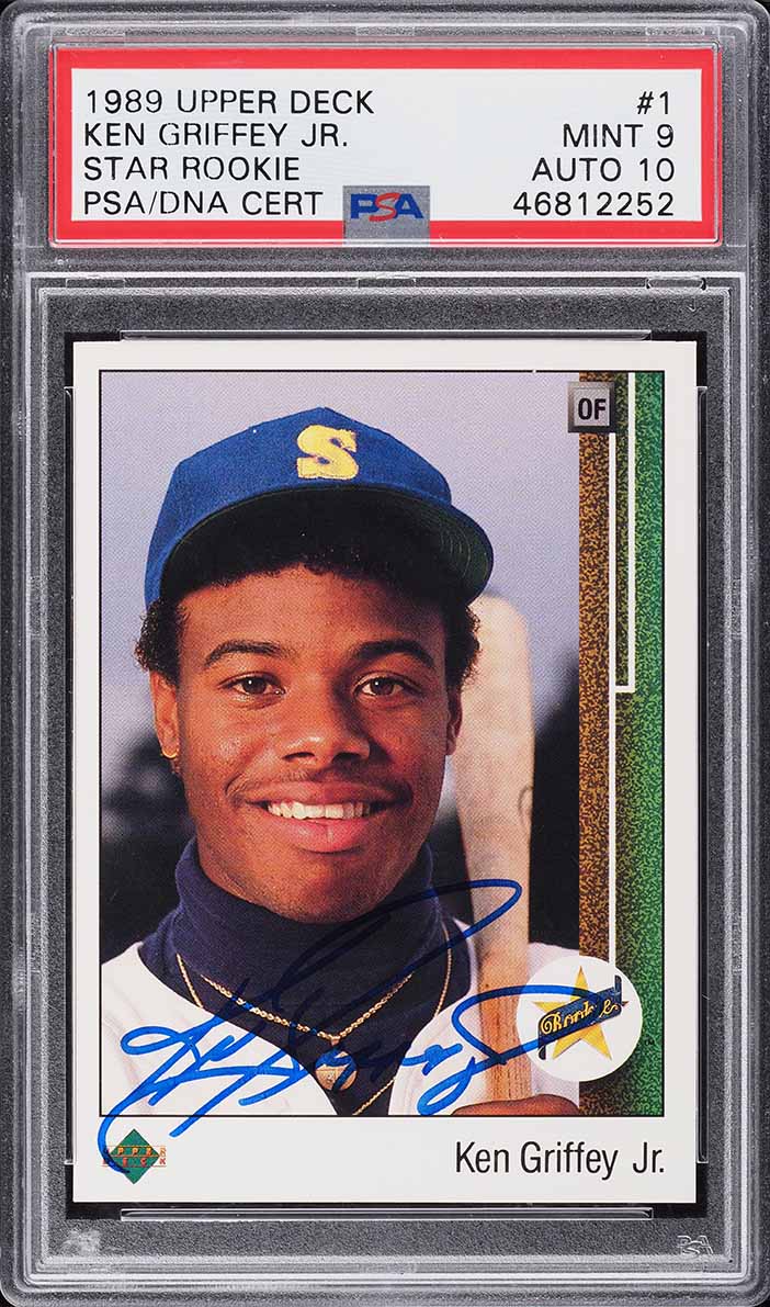 1989 Upper Deck Ken Griffey Jr. ROOKIE AUTO DNA 10 #1 PSA 9 MINT